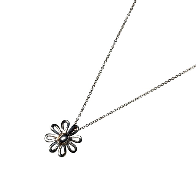 TIFFANY silver “daisy flower” pendant necklace