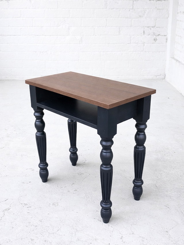 アンティーク調ネイルテーブル1200　ウォールナットメラミン天板（ろくろ足ネイルデスク）　かわいいドレッサー