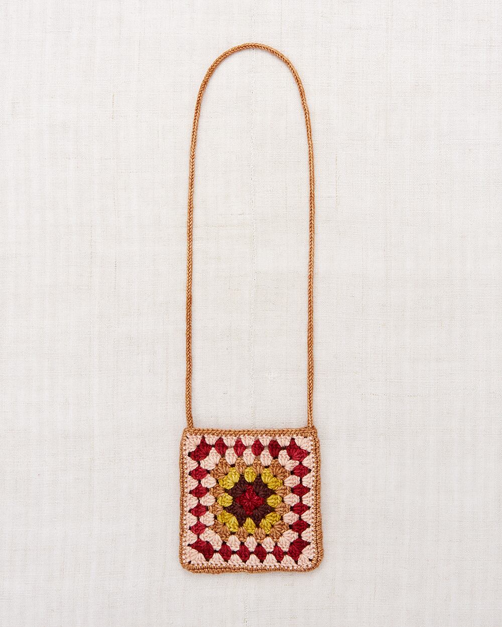 Misha & Puff Crochet Big Square Bag Rose Gold | RESONASON