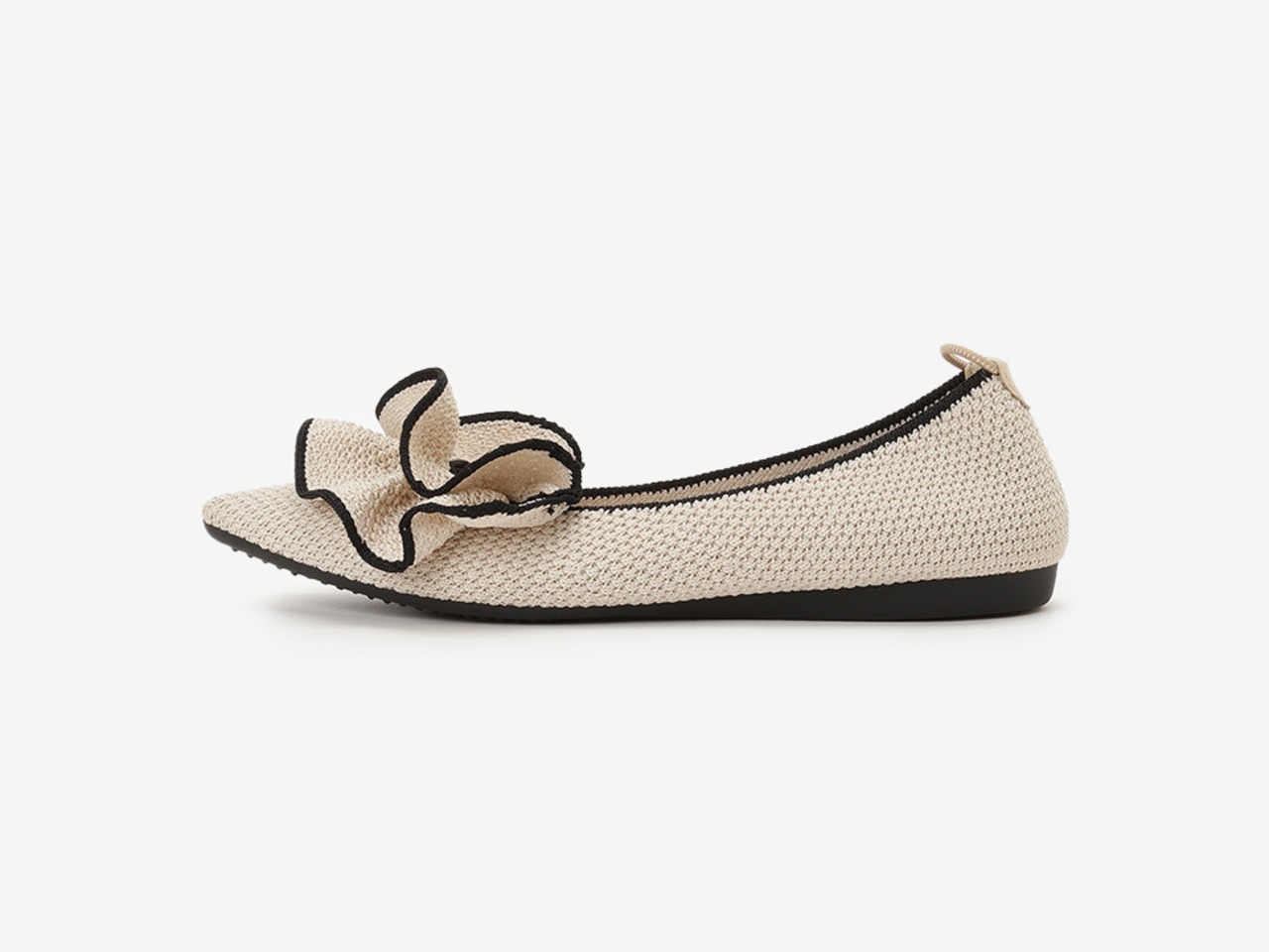 pointed-FRIN / BEIGE & BLACK