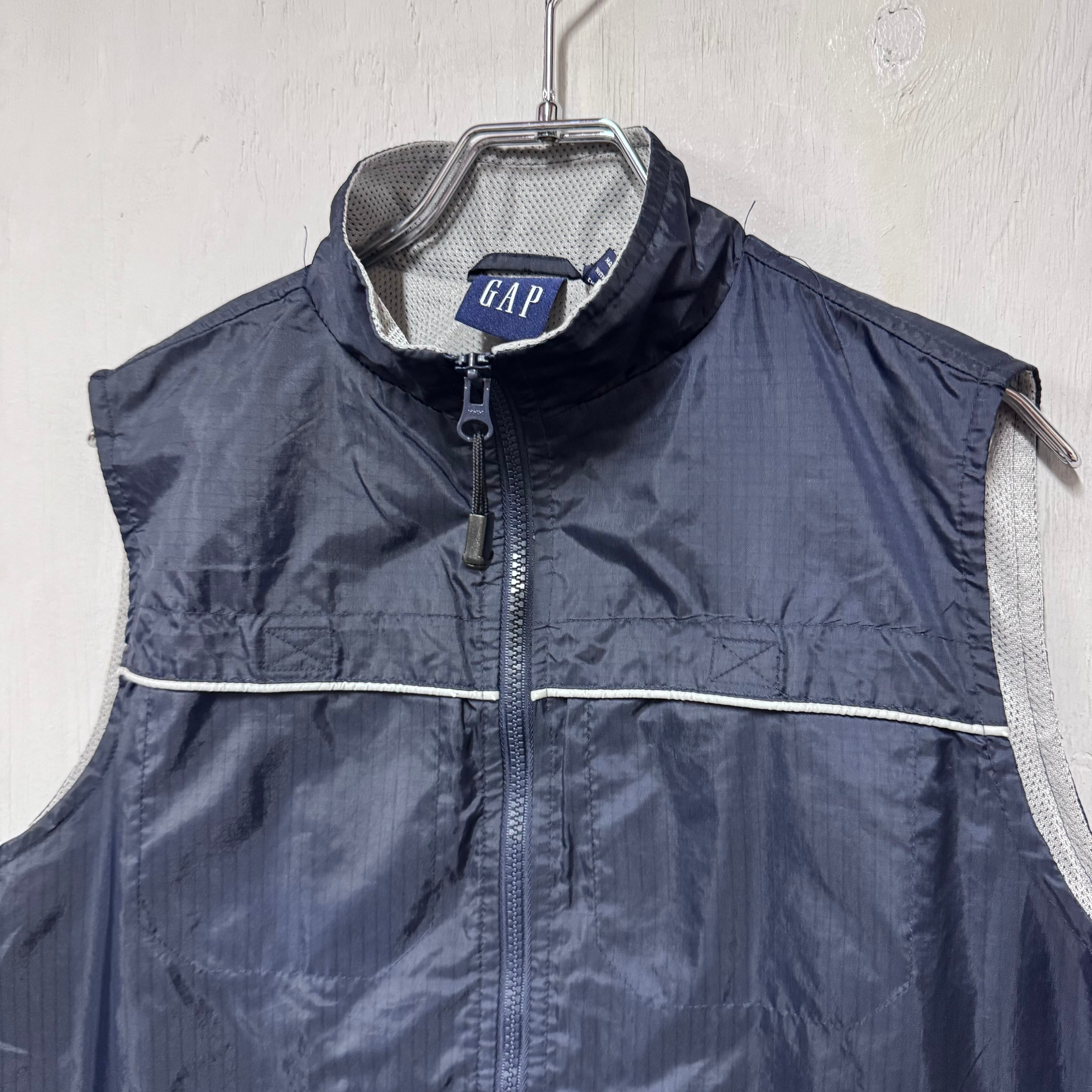 90s OLD GAP ナイロンジップアップベスト ネイビー L | 古着屋 savvy