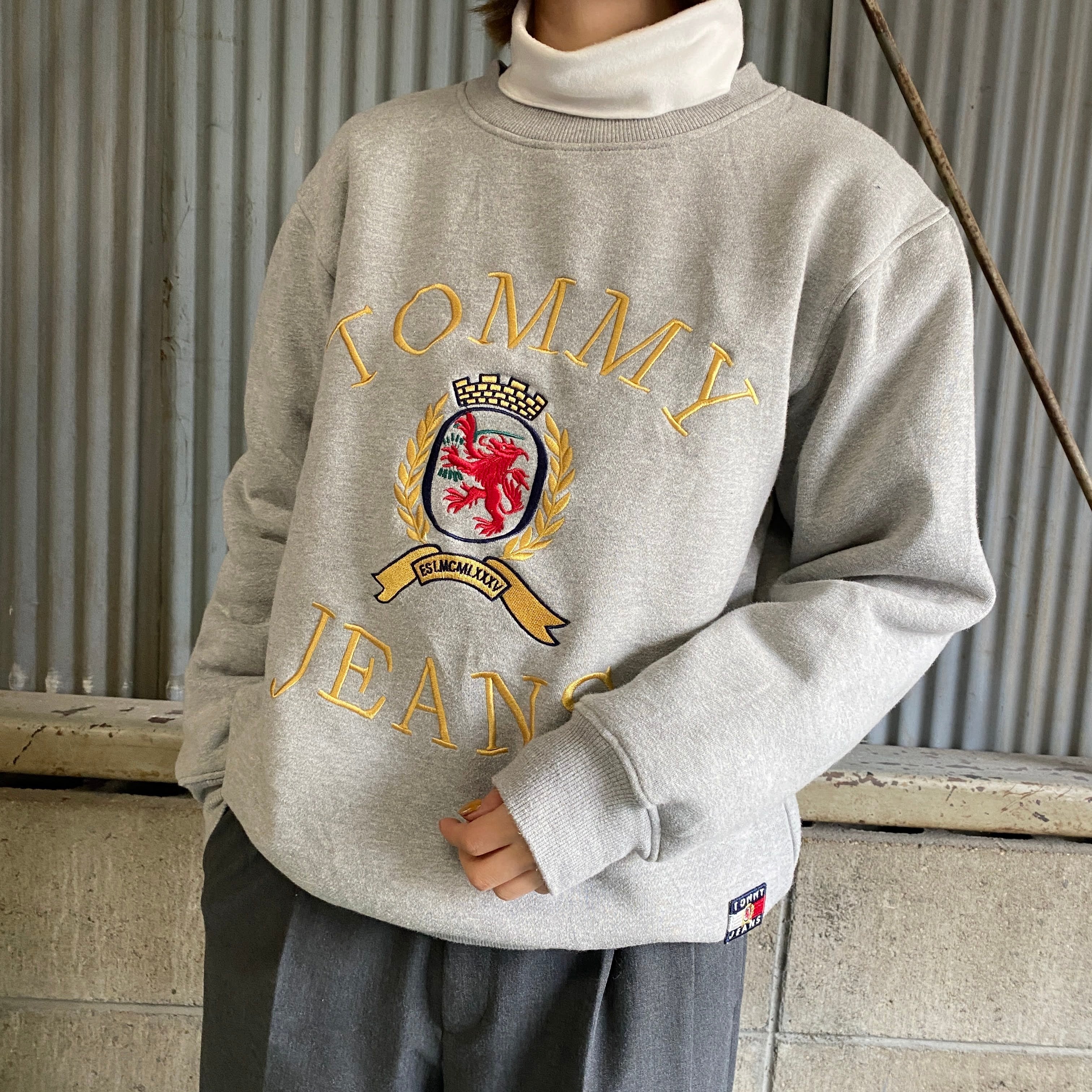 90年代 TOMMY JEANS トミーヒルフィガー ロゴ 刺繍 スウェット  