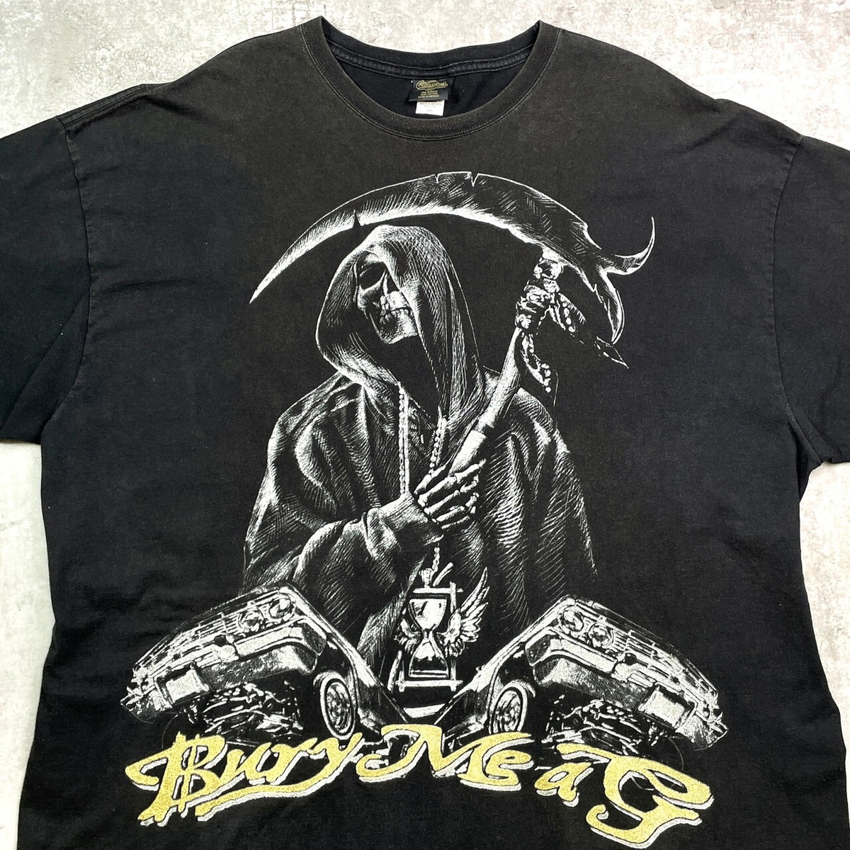 スーパービッグサイズ 00年代 スカル 死神 プリントTシャツ メンズ3XL 