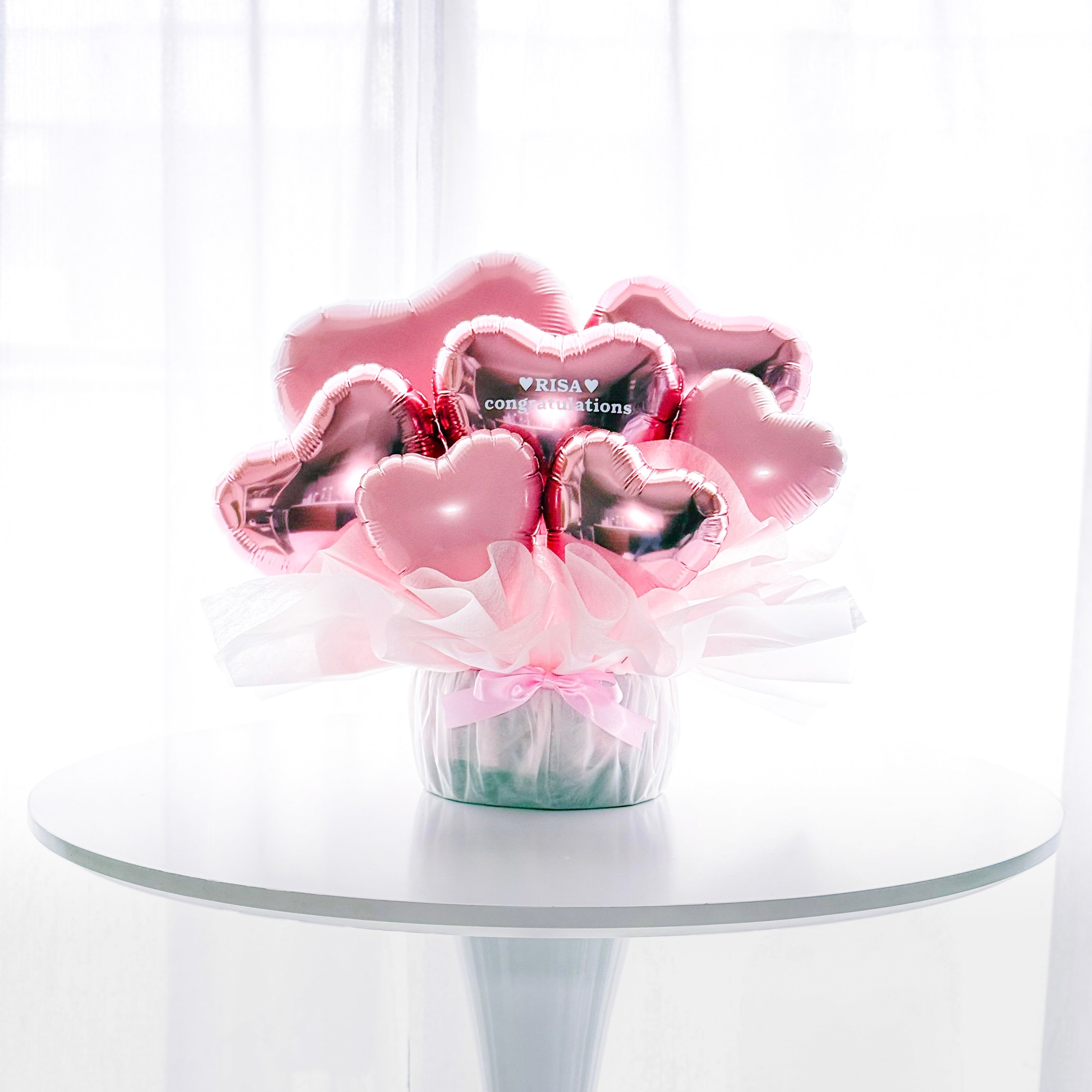 ハートバルーンのアレンジメント