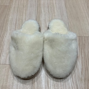 【撮影サンプル】羊毛スリッパ　アイボリー　24～26cm
