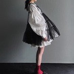 Elegant Lantern Sleeve Shirt Dress Set with Sheer Mesh Slip (ME212)