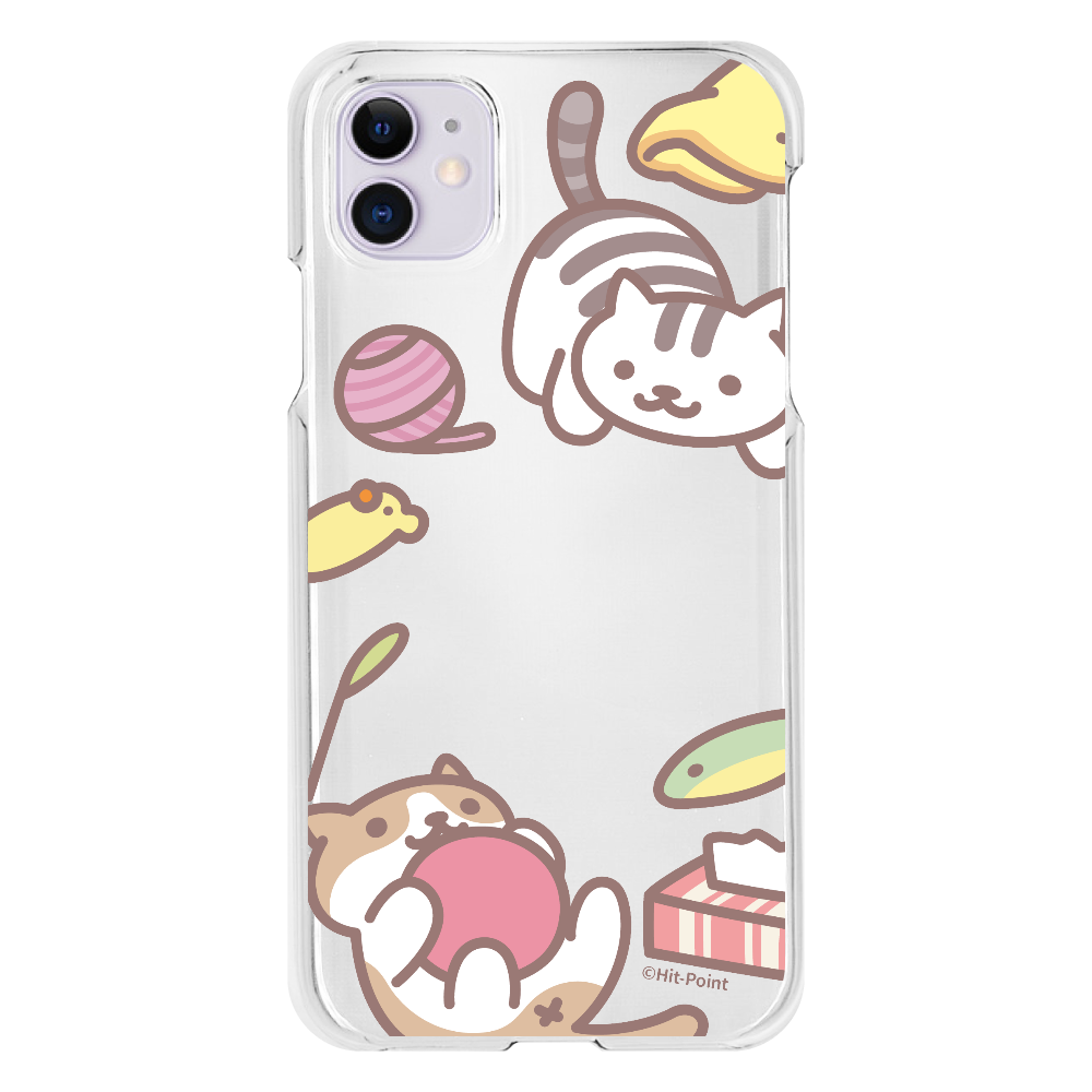 【iPhone 11】【ねこあつめ(ボールあそび)】スマホケース クリアタイプ