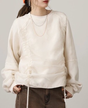 ナンバーミーTOKYO"ORGANDY DOCKING TOPS"IVORY