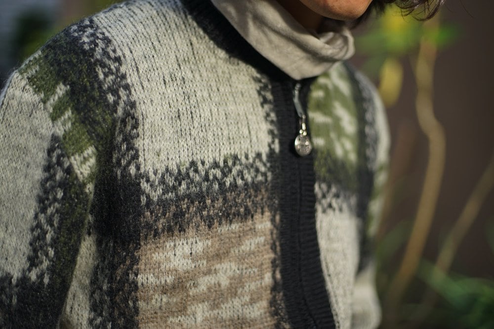 VAN HEUSEN] Vintage Mohair Wool Zip-up Cardigan [1960s-] Vintage