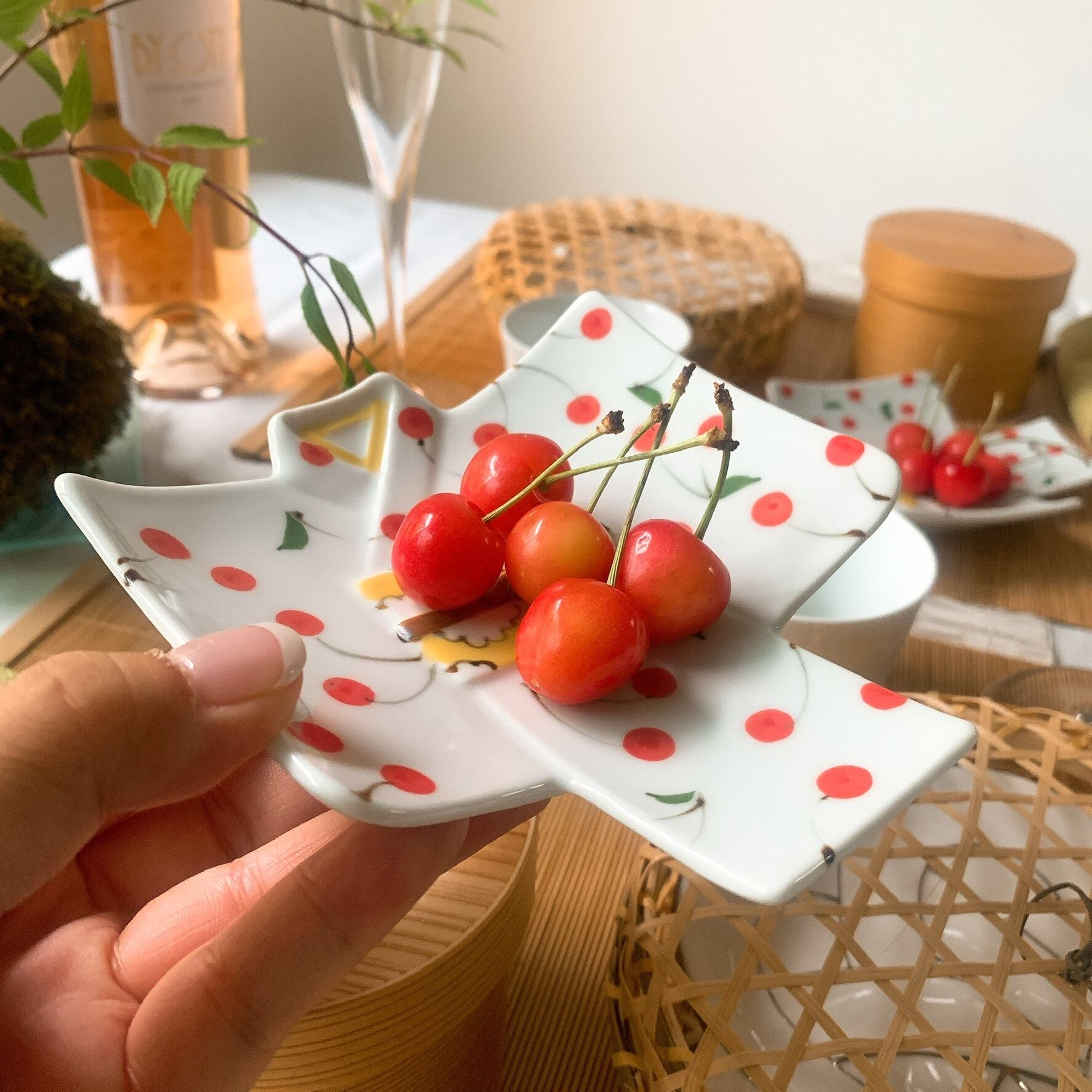 さくらんぼ 着物銘々皿 | Floraison Table フロレゾンテーブル