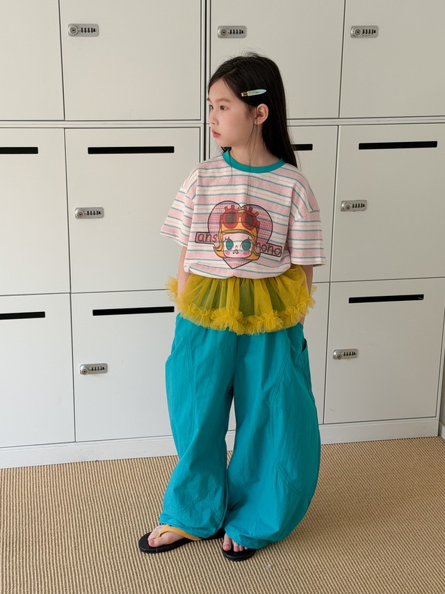 【KID】アングルドライビングストライプ半袖Tシャツ - 15