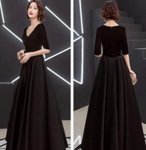 送料無料 未使用 発表会 舞台衣装 パーティ フォ－マル サテン ドレス 7号 S [OPN1212]