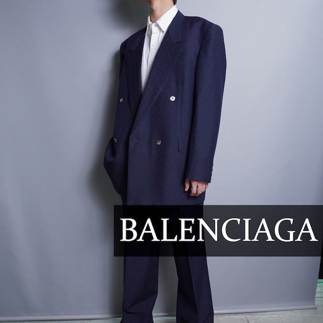 【美品】BALENCIAGA セットアップ　ネイビー　シングルボタン