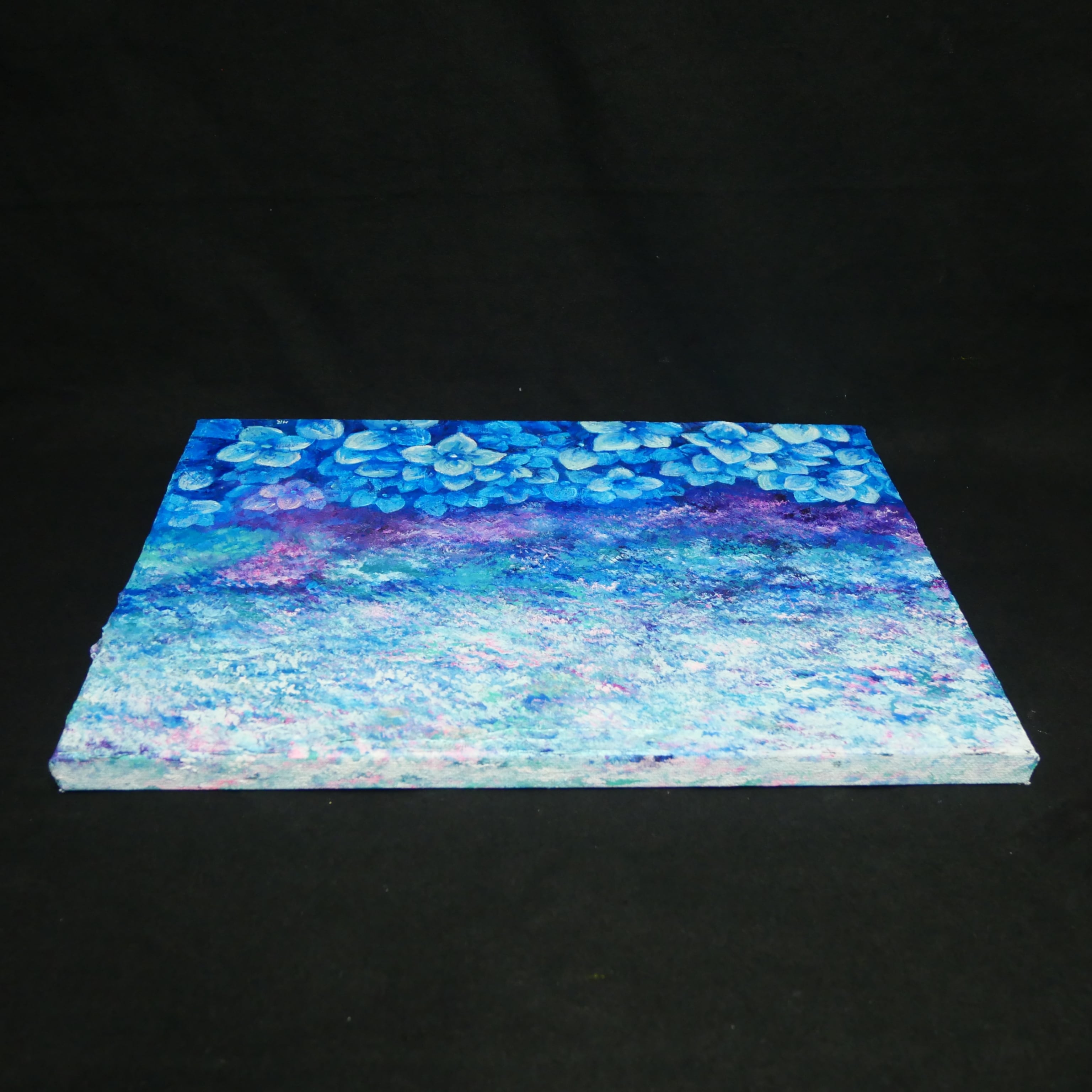 油絵・原画】雨上がりの奇跡 〜光満ちる紫陽花畑〜（F4号） ｜ 紫陽花