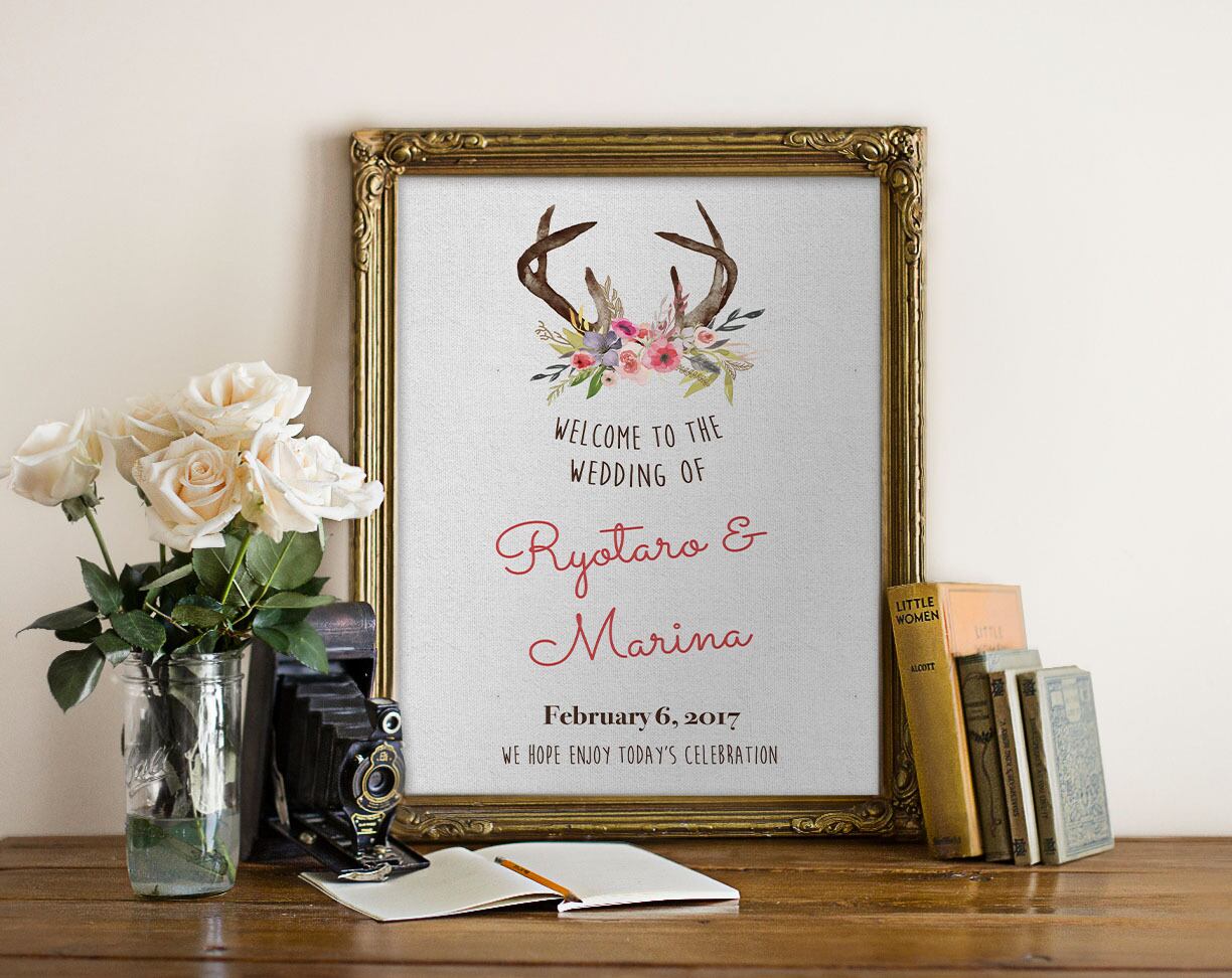 Antlers ウェルカムボード│ウェディング 結婚式 ナチュラル