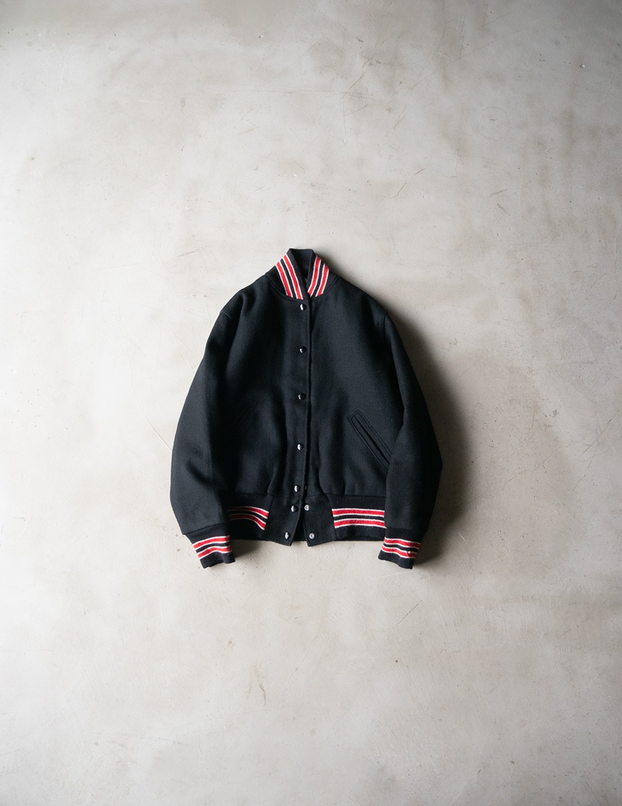 "HOLLOWAY" '80s vintage Wool stadium jumper