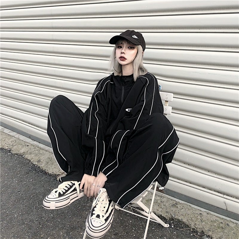 ユニセックス テーラードジャケット ストリート 全2色 韓国 6595 韓国通販 dgo】2colors ユニセックス トラックジャケット パンツ