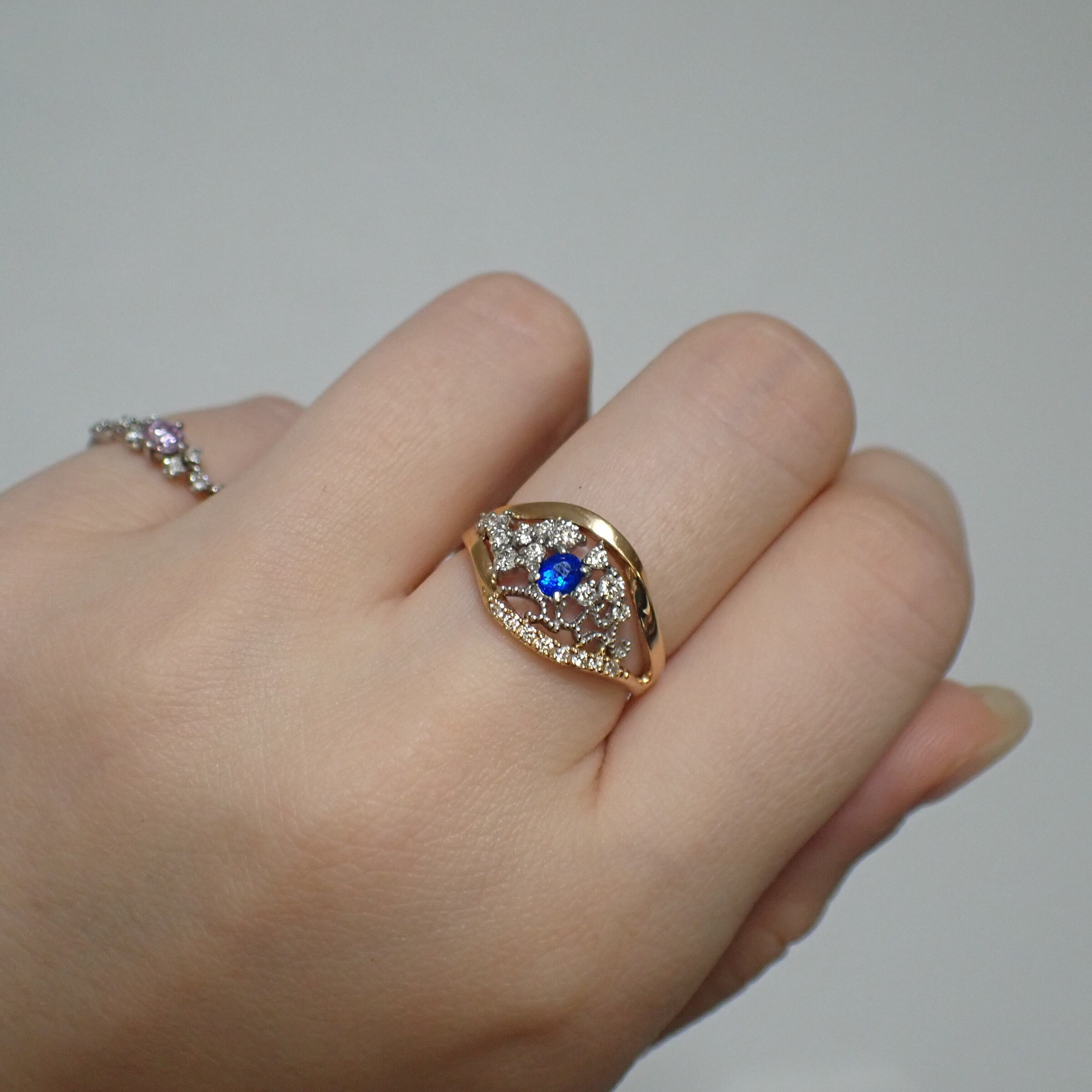 サンプルリングSALE】アウイナイト0.11ct K18PG×Pt900 11号 | 宝石  