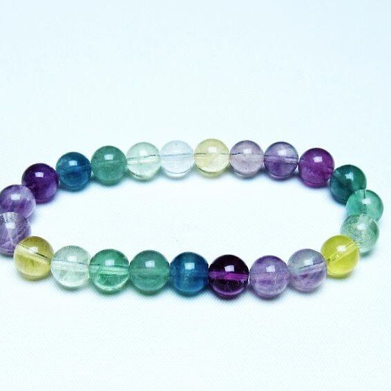 フローライト ブレスレット 8mm 蛍石 螢石 ブレス 一点物 メール便可 [M便 1/10] 111-45651