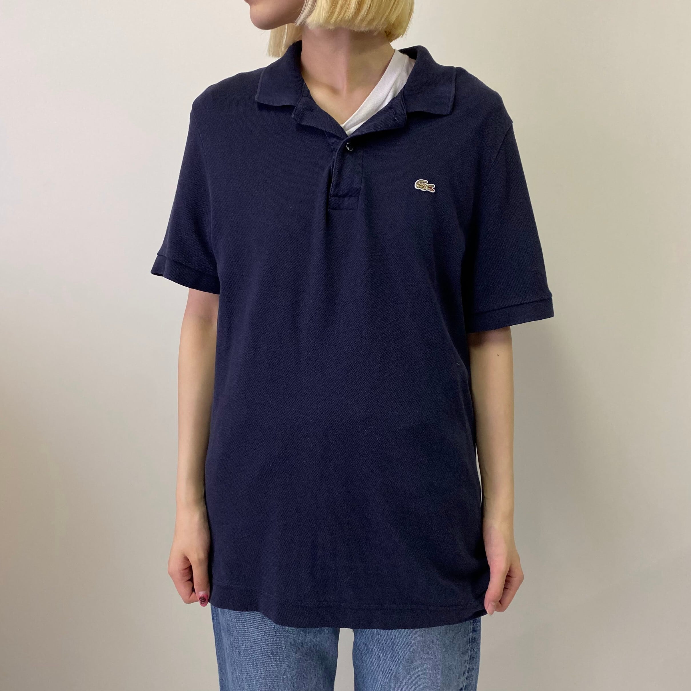 90年代 LACOSTE フレンチラコステ ワンポイントロゴ 鹿の子 ポロシャツ