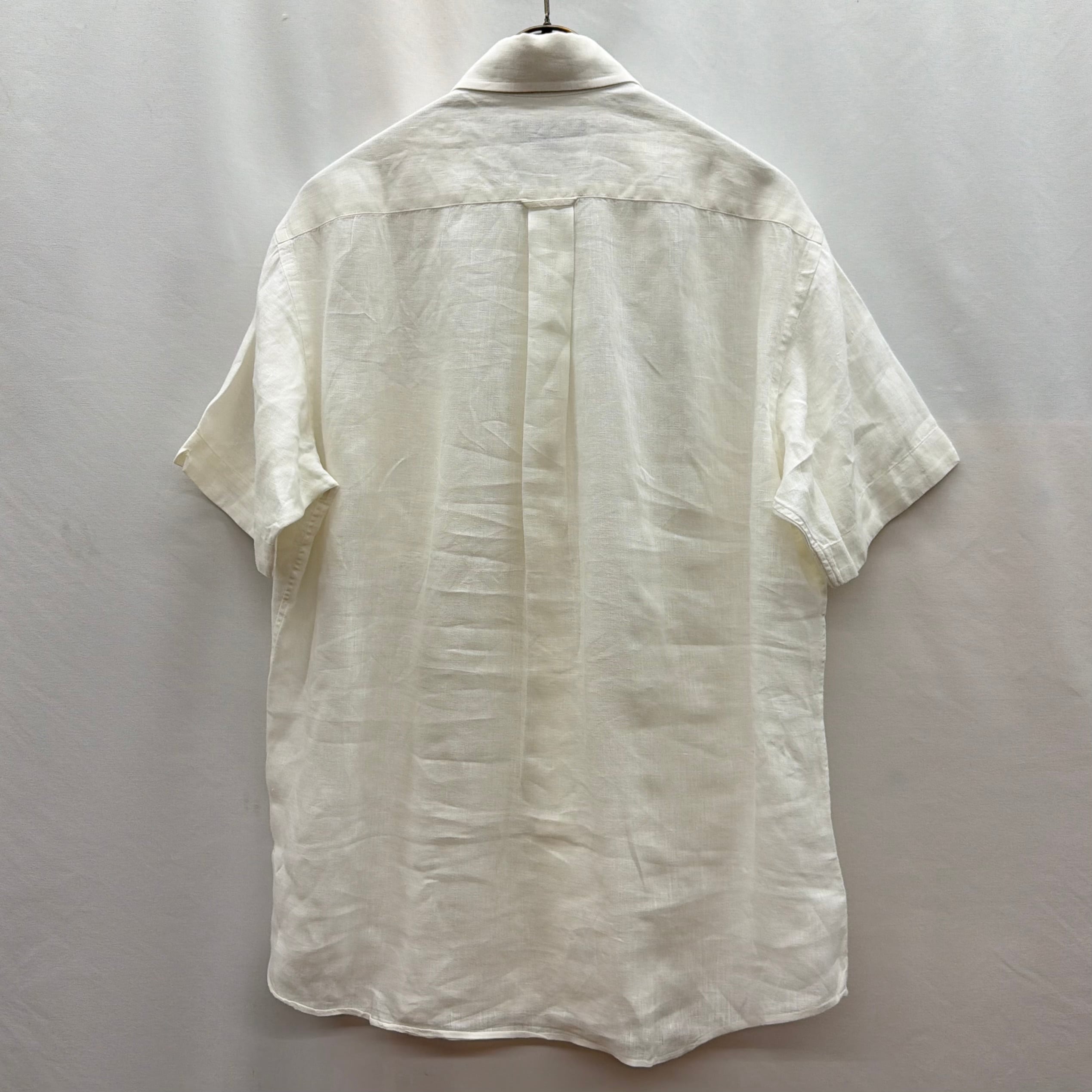 Aquascutum オフホワイト サイズ38 ライナー欠品　着丈リフォーム済み aquascutum】白シャツ 半袖 アクアスキュータム | no pain no gain