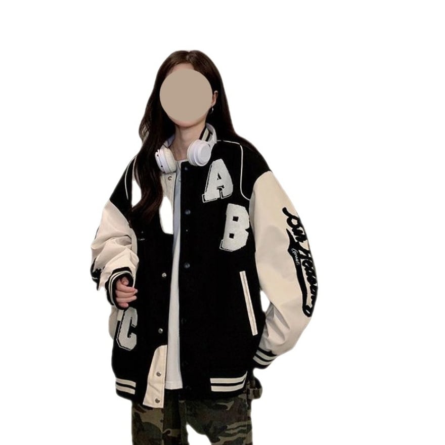 スタジャン スリーブロゴ カジュアル 韓国｜天使と悪魔 | サブカル系