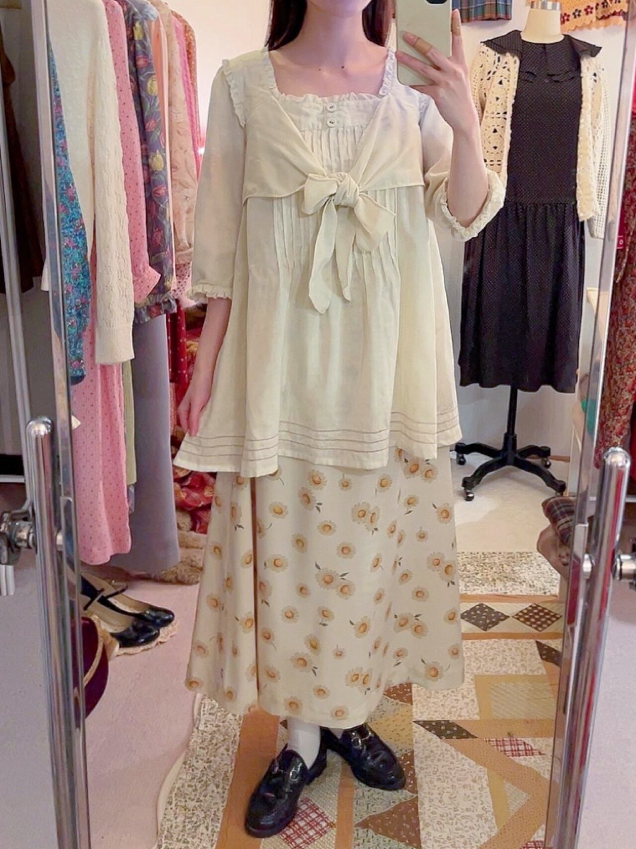 PINKHOUSE / front ribbon gauze blouse