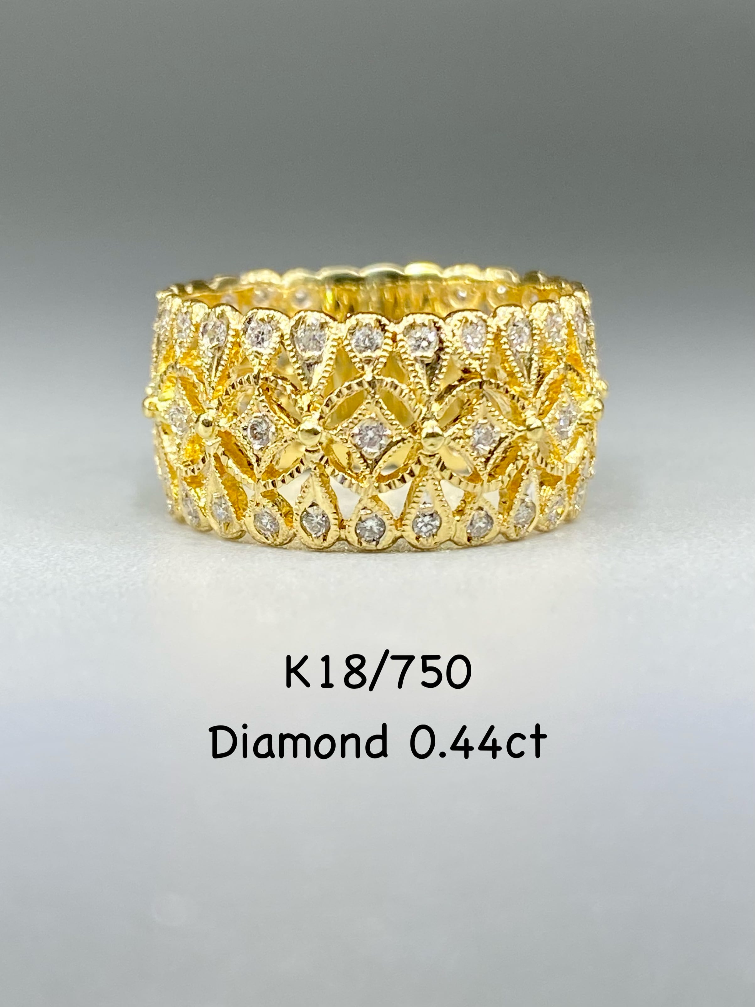 ダイヤモンド 計0.44ct  K18 リング 12号【リフレッシュメント(新品仕上げ・補修・洗浄等済)】【3日以内返品可(※カード/キャリア決済の場合)】【動画リンク Twitter/X】あり