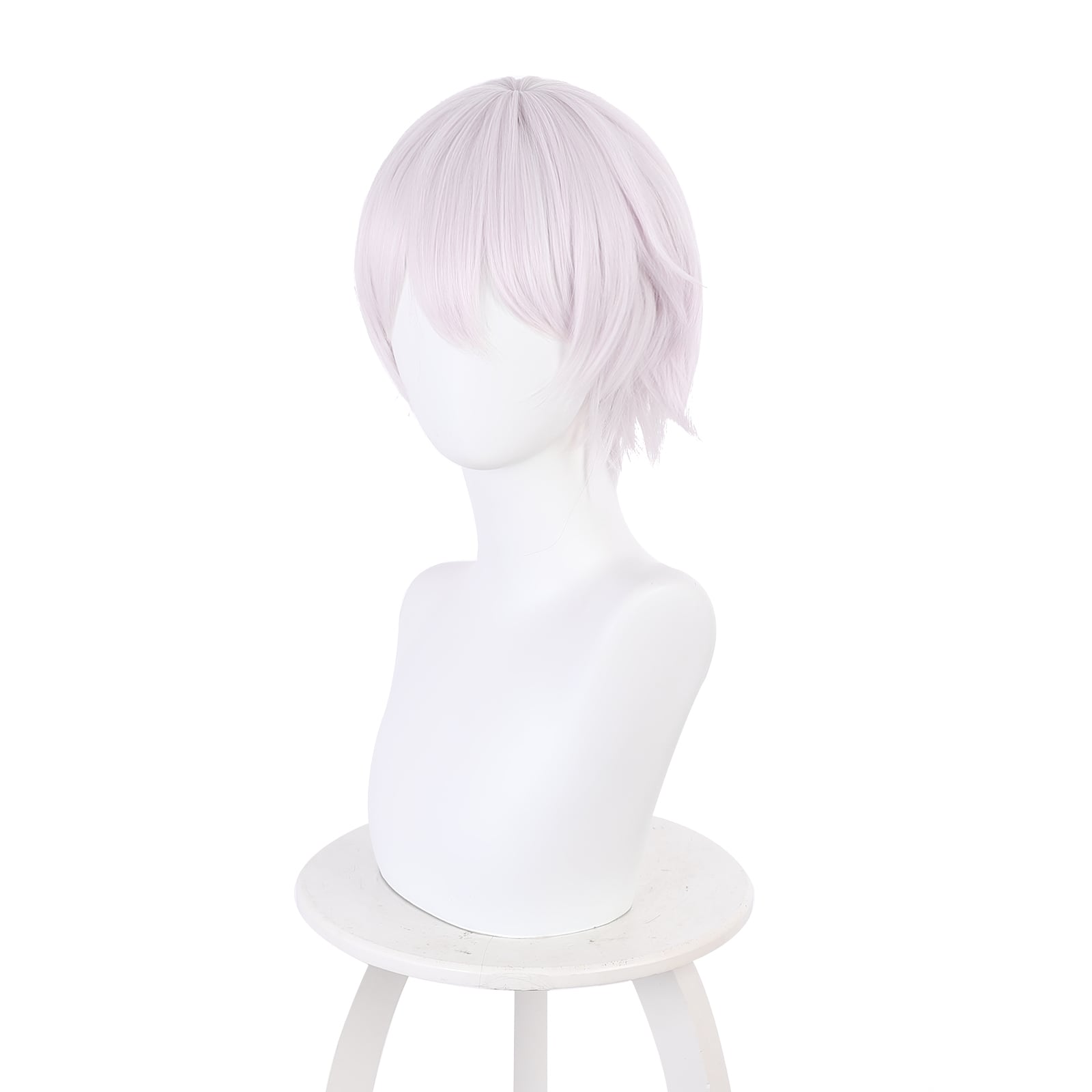 523C】 コスプレ耐熱ウィッグ ピンク ホワイト ショートカット