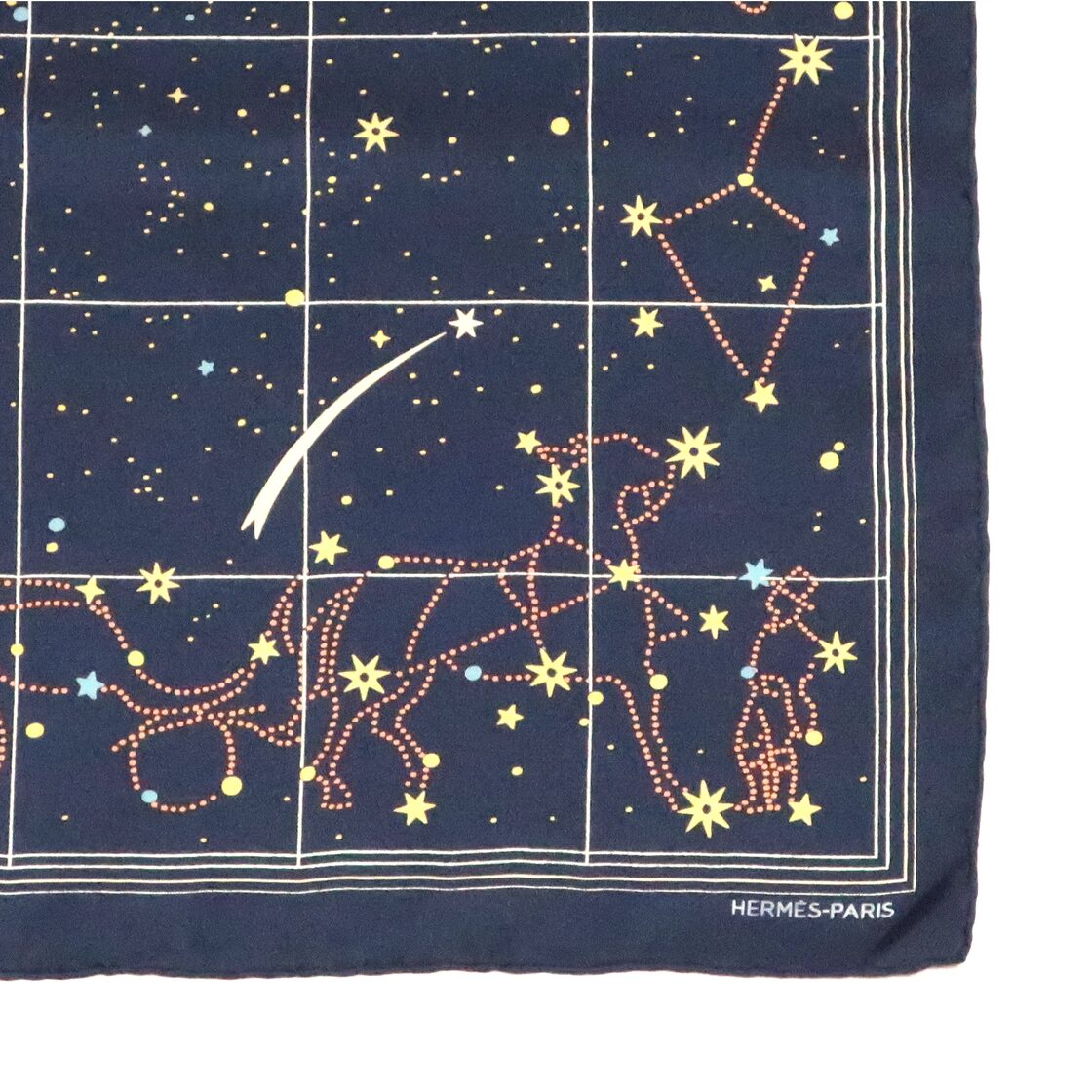 エルメス HERMES/スカーフ プチカレ 星座 ネイビーブルー