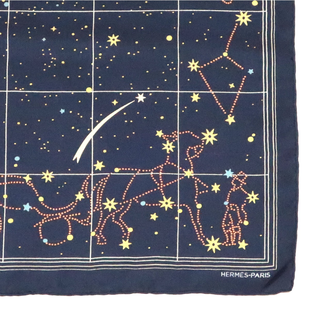品質が完璧 エルメス ネイビーブルー 星座 プチカレ HERMES/スカーフ 小物