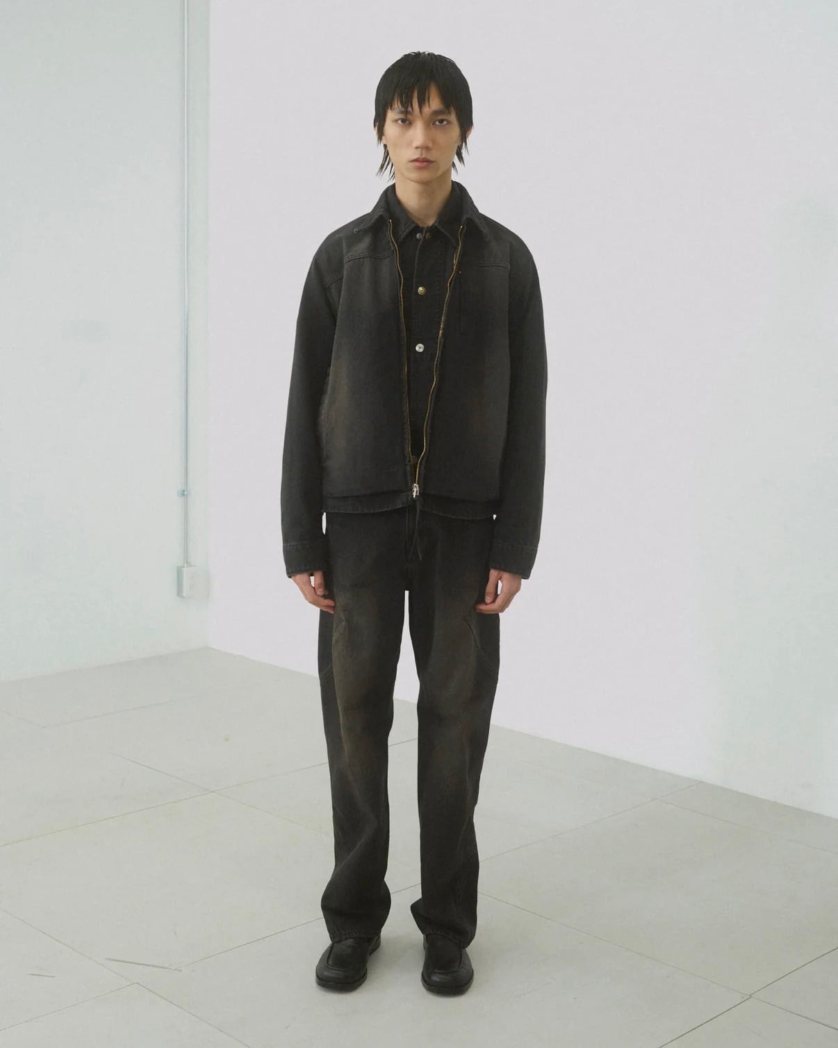 NTN】ASCENT DENIM SHIRT BLACK BROWN | idealclasse