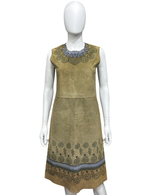 SS2007 PRADA LEATHER PRINTED DRESS