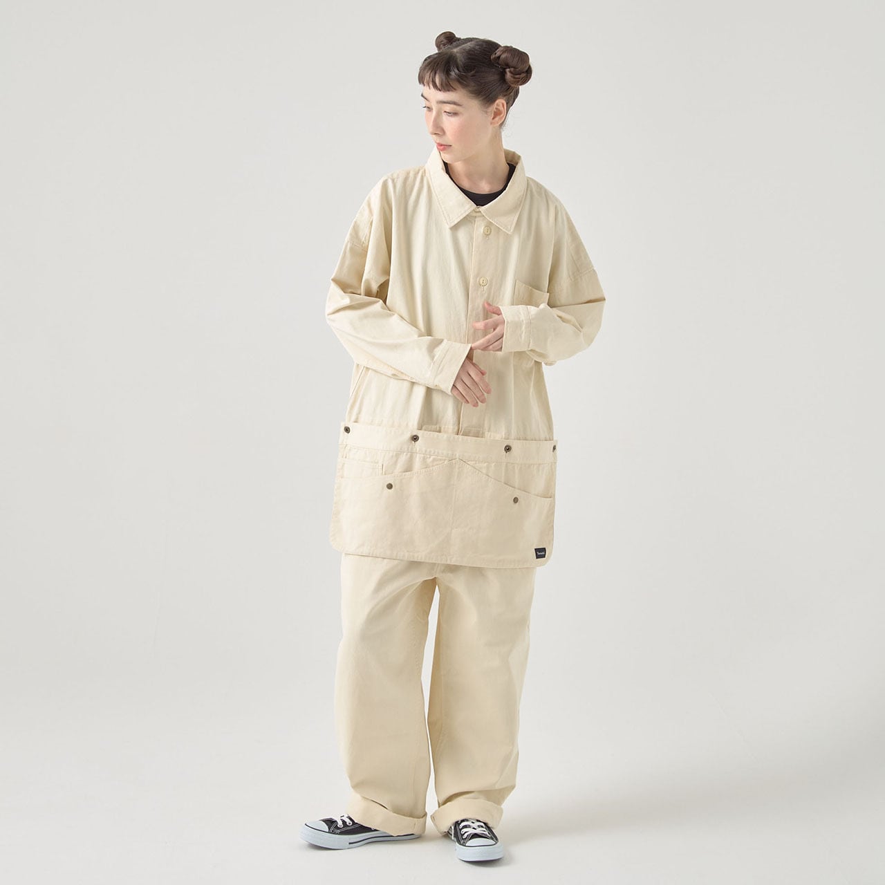 長袖ツナギ 無地/YJ-02 エプロン付き | setakara
