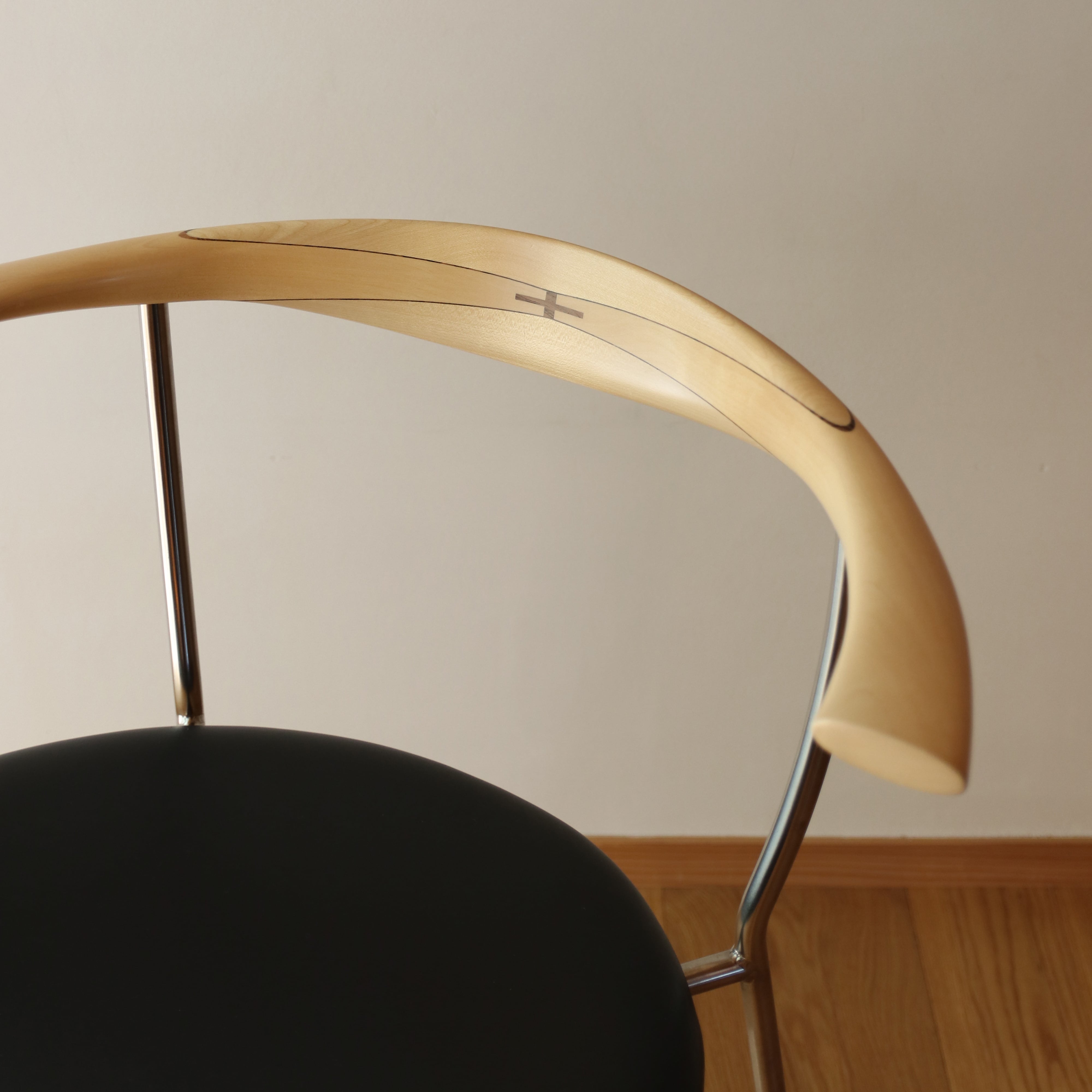 PP701】Minimal Chair／ブラックレザー／PPモブラー／ダイニングチェア