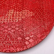 【大皿】京小紋 -赤  Large plate, Platter, Ornamental plate