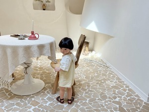 【Bebe nine】ナチュラルショートサロペット ベージュ 70〜80cm 24048