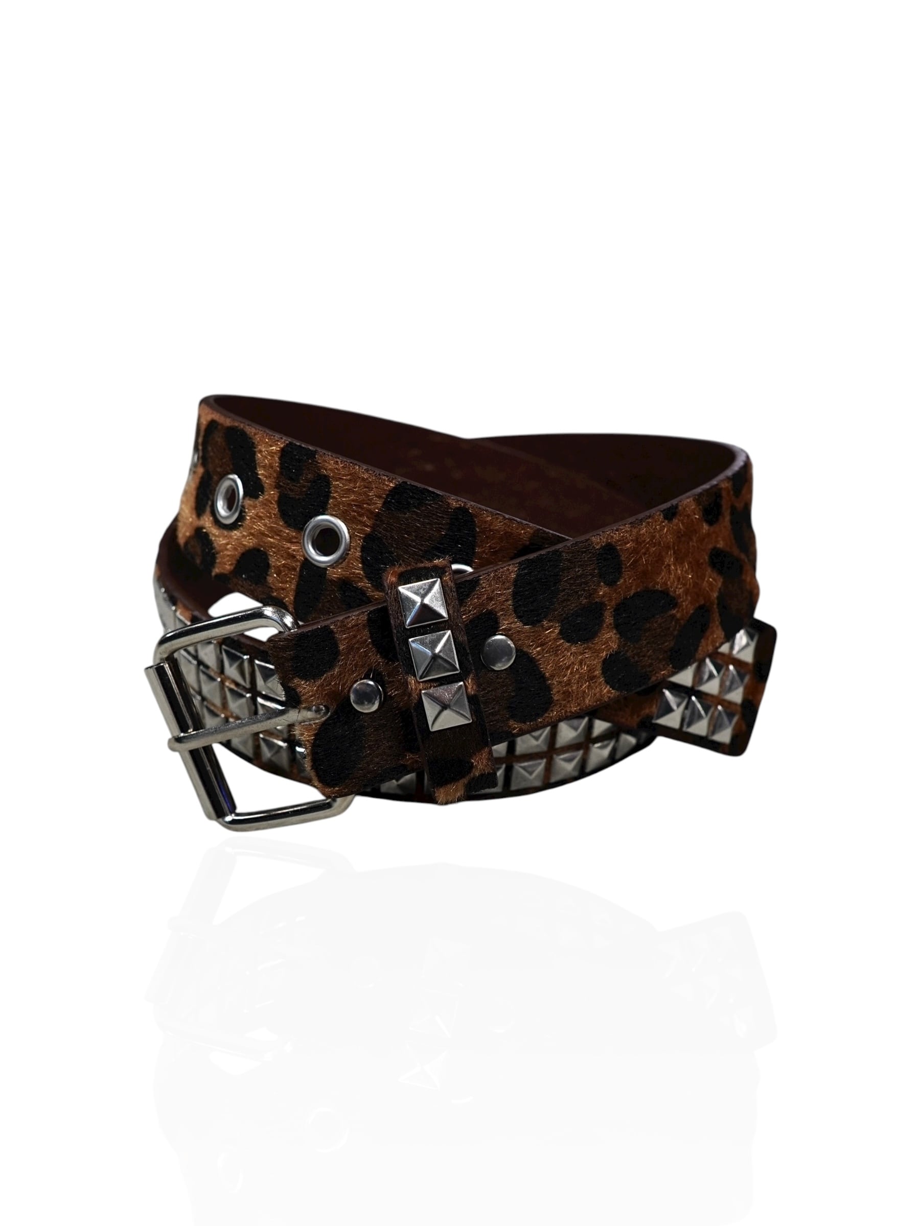【PLANET STUDIO】studs fur leopard belt