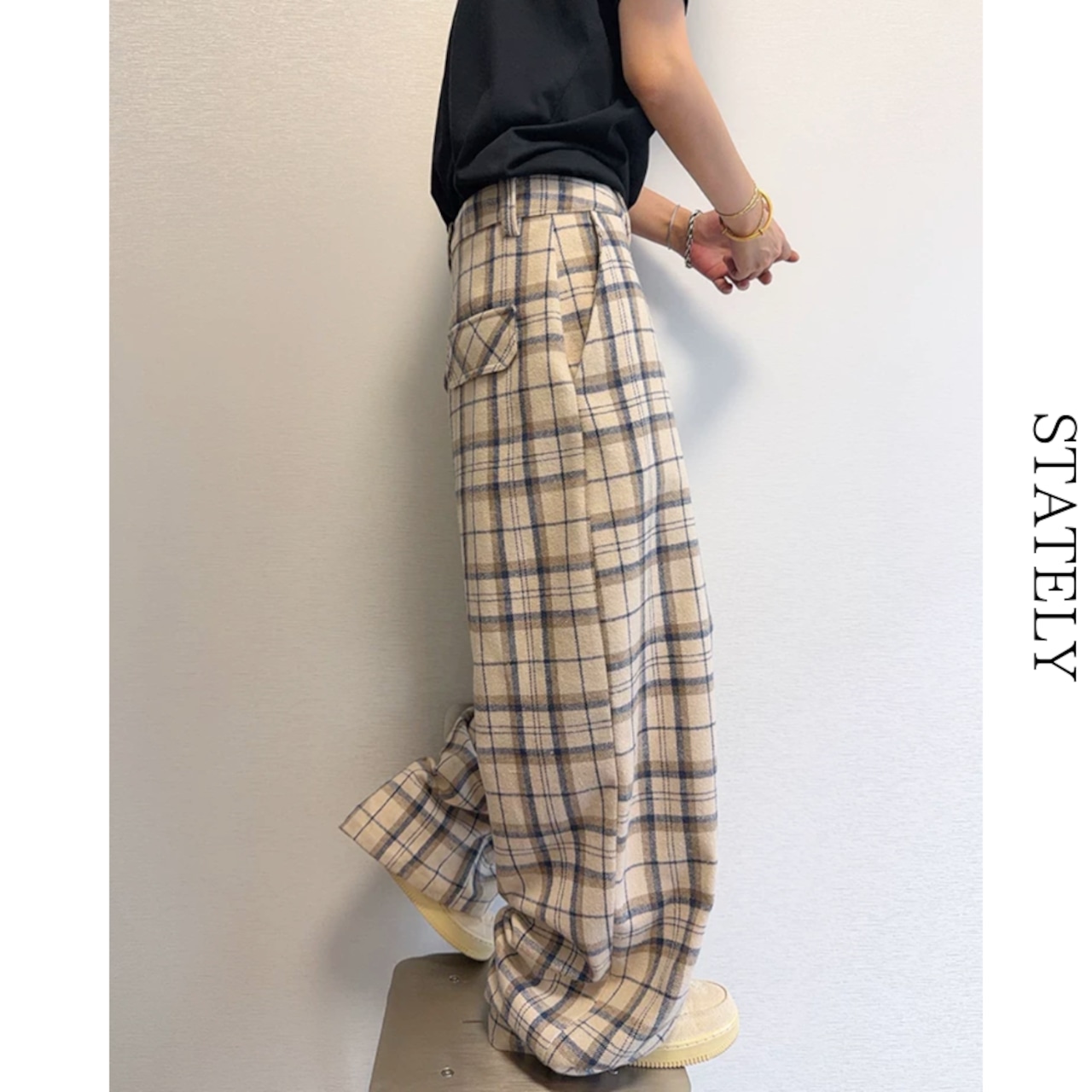 Vintage Plaid ワイドパンツ_B147・画像6