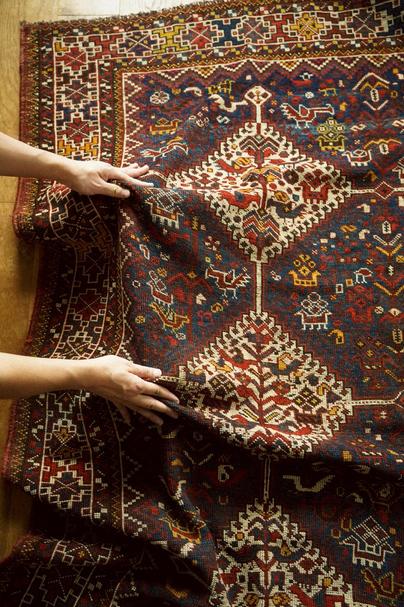 1990-Antique Khmseh rug
