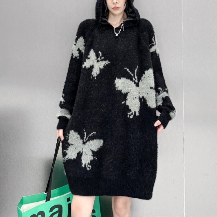 フード付き オーバーサイズ ワンピース R30330