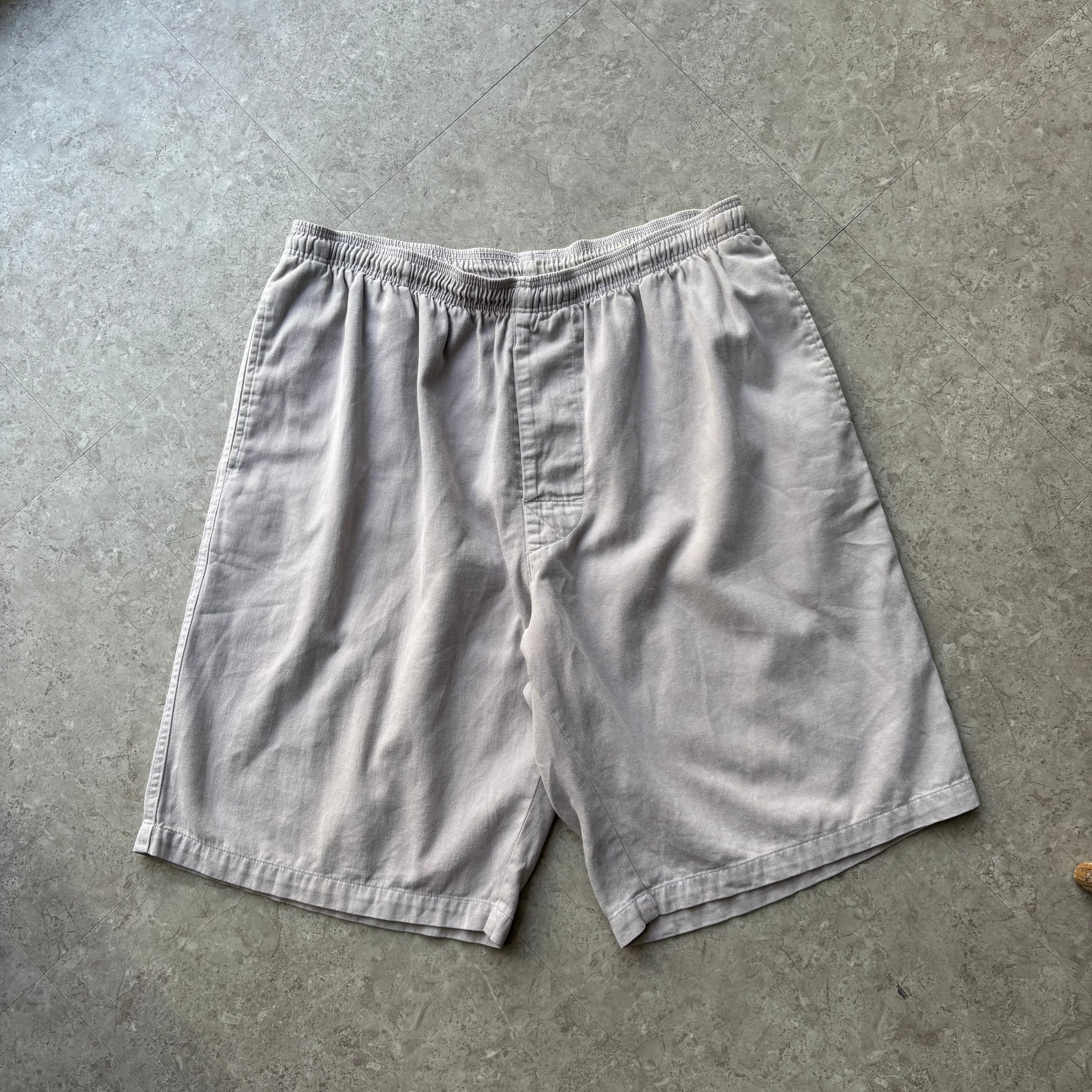 90s STUSSY cotton easy shorts "light grey" 【仙台店】