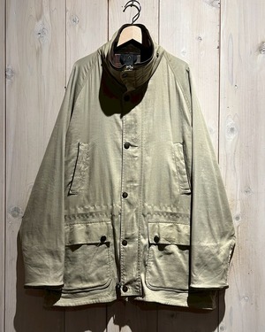 【a.k.a.C.a.k.a vintage】“Barbour” Leather Collar Vintage Loose Jacket