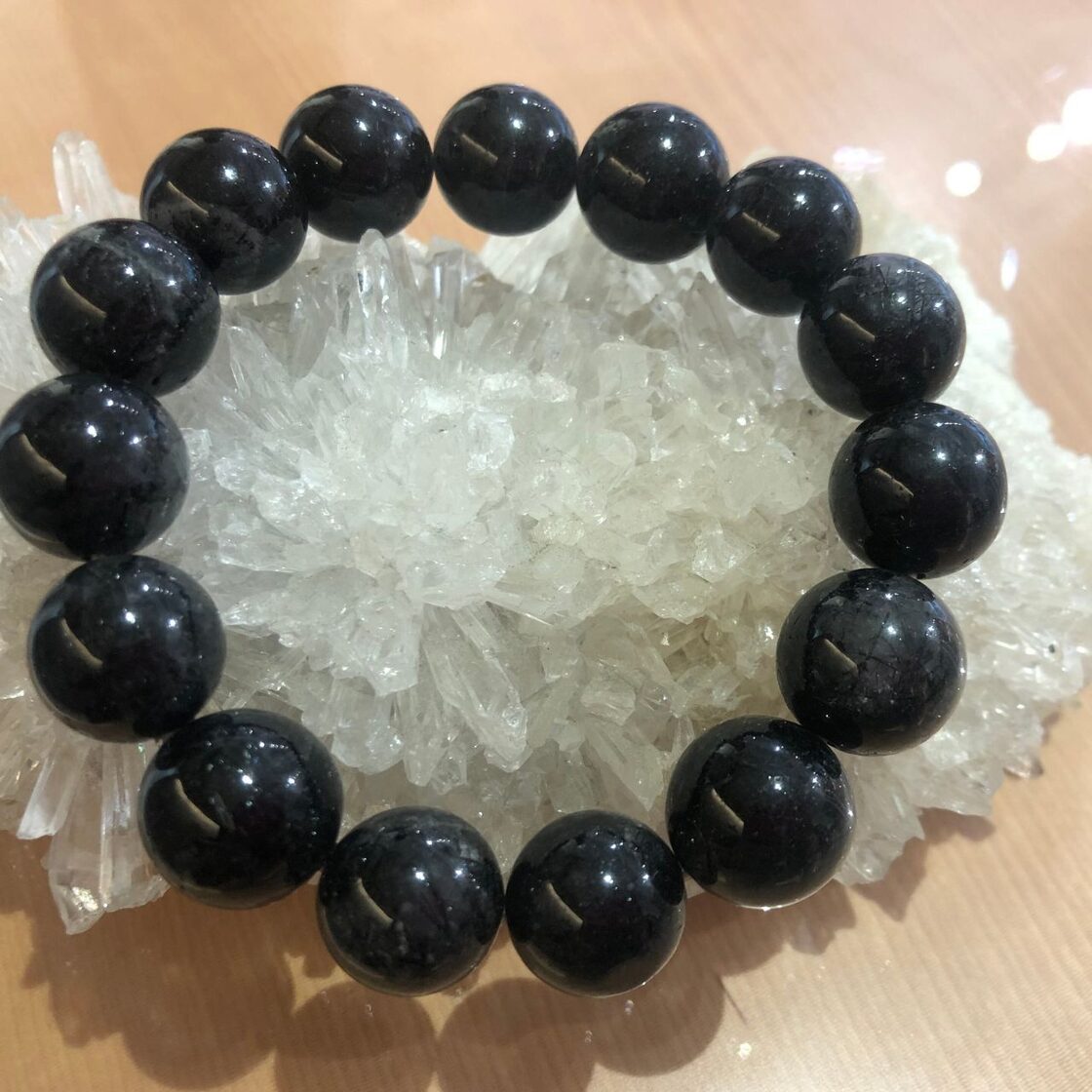 ☆ブラックルチル【針多め】大玉14mmブレスレット | Pay ID