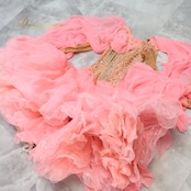 社交ダンス 衣装 スタンダードドレス ワンピース スタンダード フロート フリル レース ボリューム デモ 競技 ダンス パーティ 蛍光 レディース ピンク系 鮮やか おしゃれ 豪華 フラッシュ スカート クラシック 発表会 フォーマル ショート丈 ダンスウェア 大人用 コスチューム 競技用