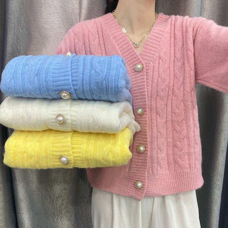 ルーズセーター レディースオータムウィンタースタイルスタンダードニットカーディガンジャケット コート ロング レトロ 秋物 冬物 1号婦人17036785066