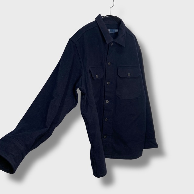 RalphLauren ラルフローレン CPOウールシャツ USNAVY 紺 L