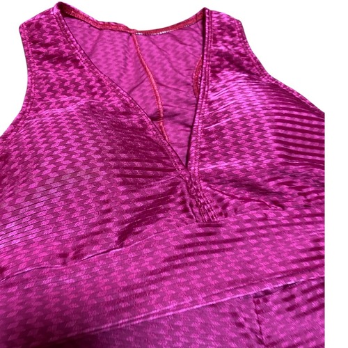 Keylla ブラジリアンレギンスセット 光沢四辺形柄 ピンクレッド(ブラトップV字型)