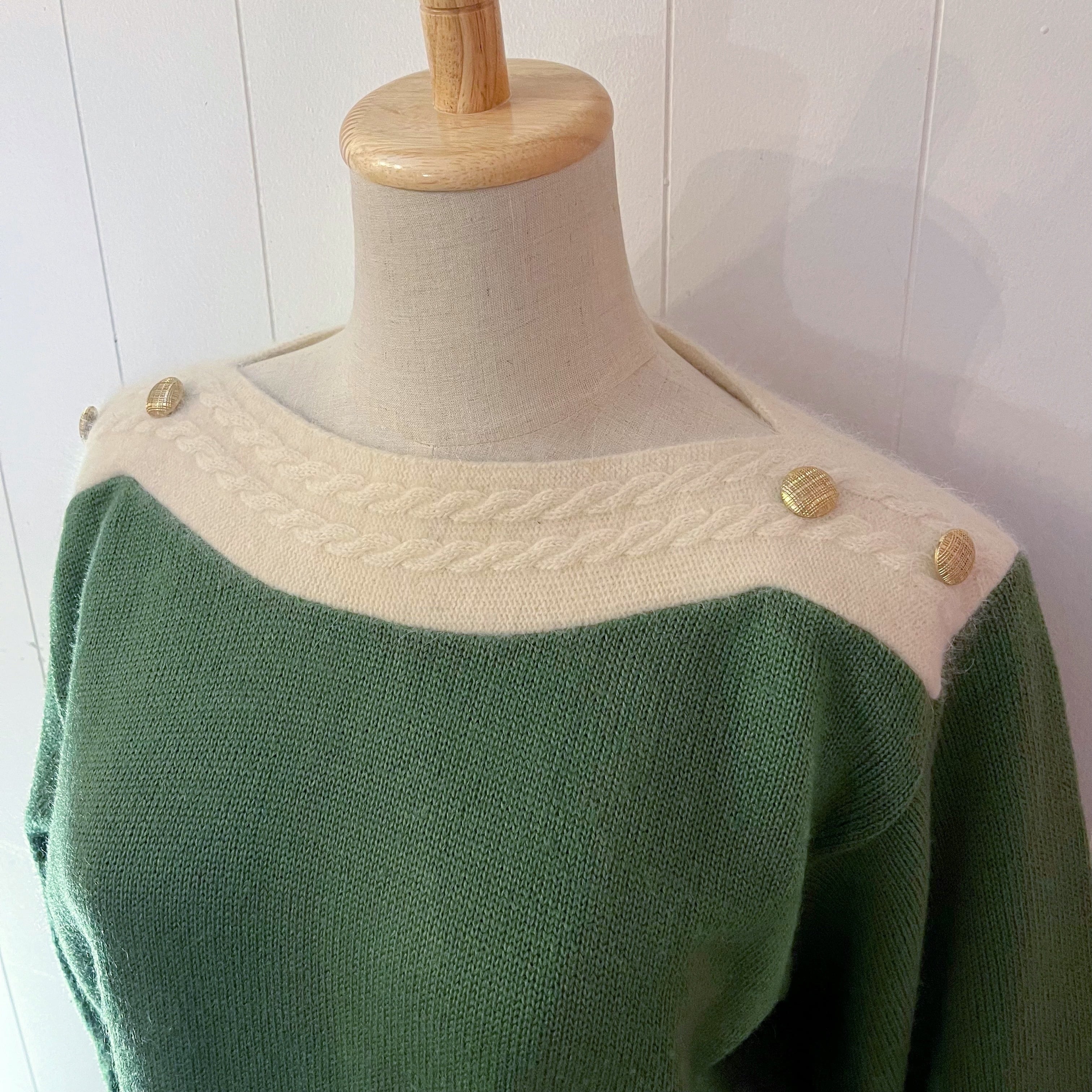 snowflake boat neck knit sweater