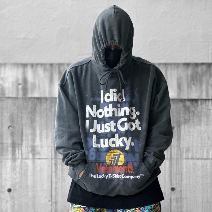 VETEMENTS】I GOT LUCKY HOODIE(WASHED BLACK) | AYIN